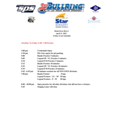 Hometown Heroes Night Schedule- April 21-22, 2023